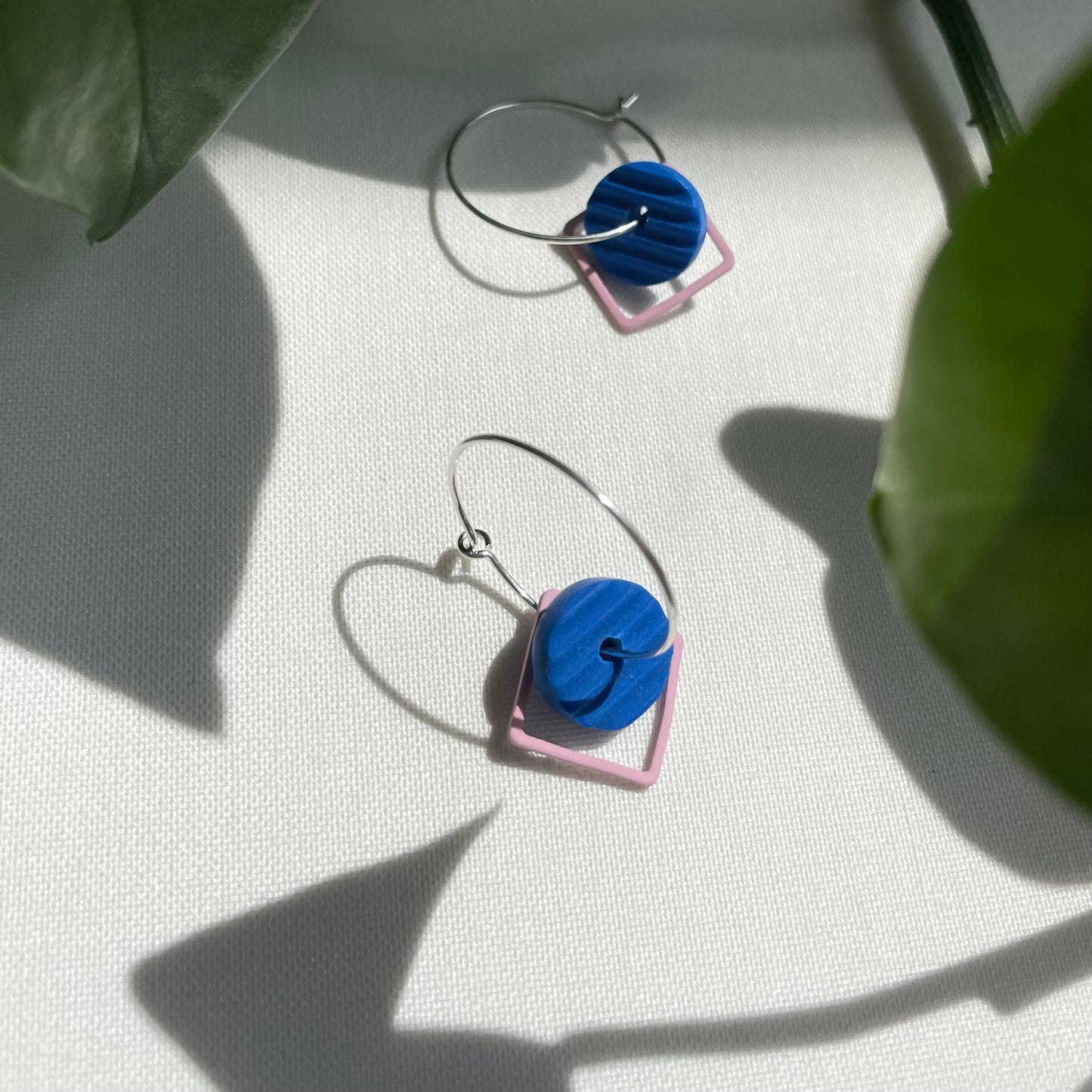 Cobalt Blue & Dusky Pink ‘Wear 3 Ways’ Earrings