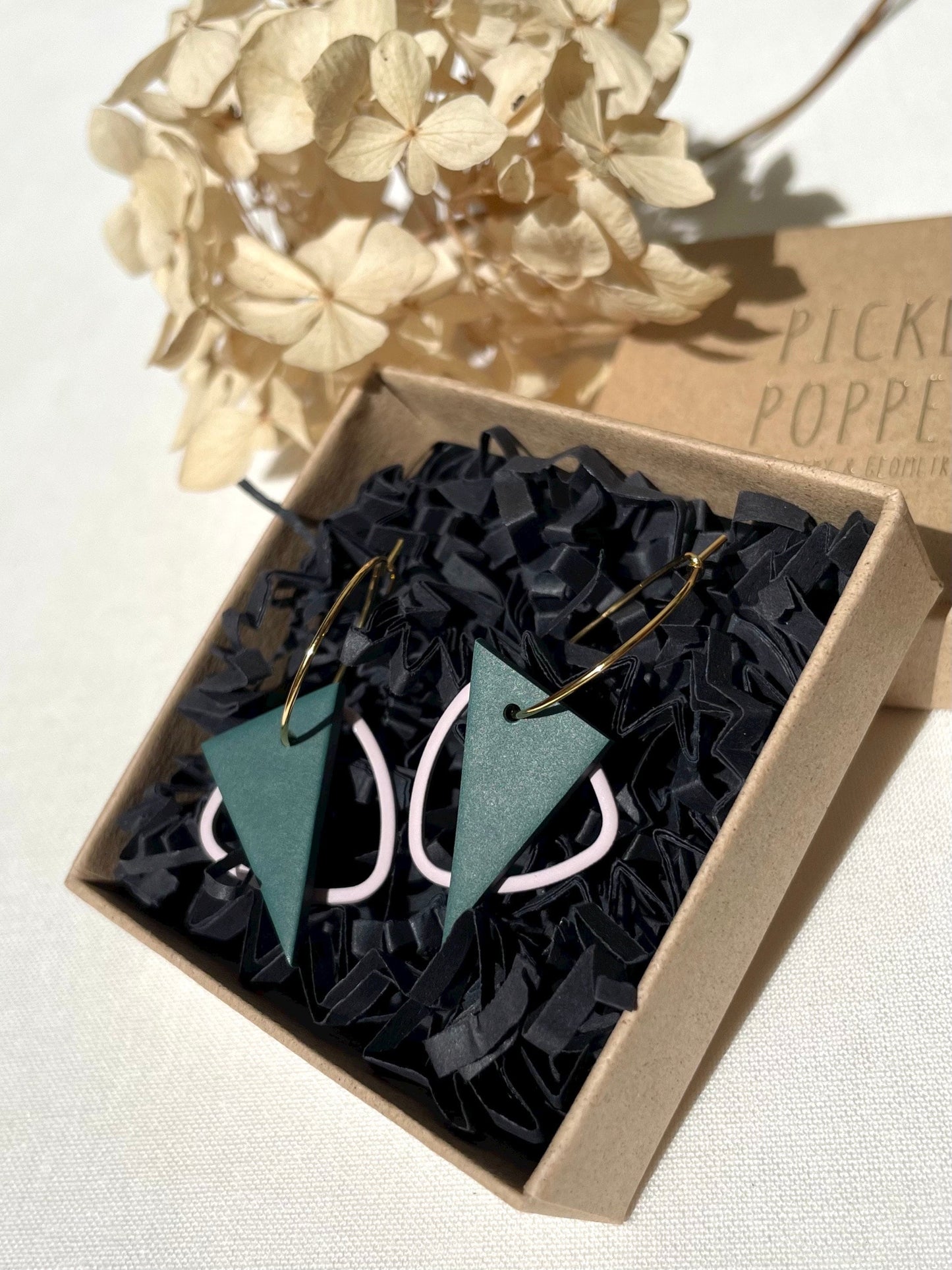 Triangle ‘Wear 3 Ways’ Earrings - Mustard and Black