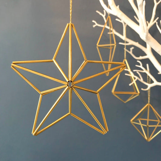 Brass Geometric Star Decoration