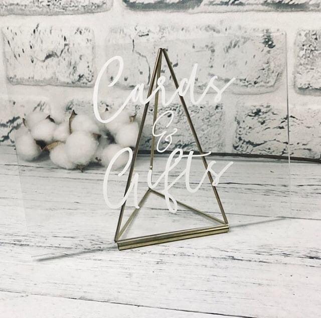 Geometric Table Number Sign Holder
