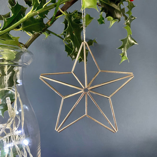 Silver Geometric Star Tree Decoration