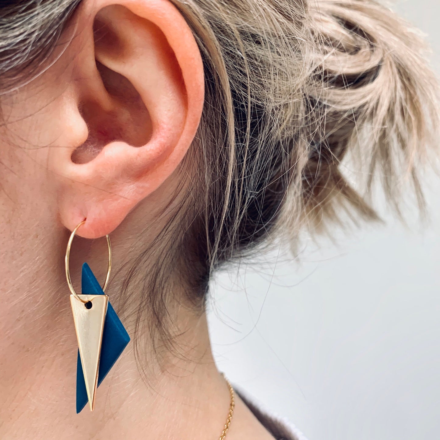 Gold & Blue ‘Wear 3 Ways’ Earrings