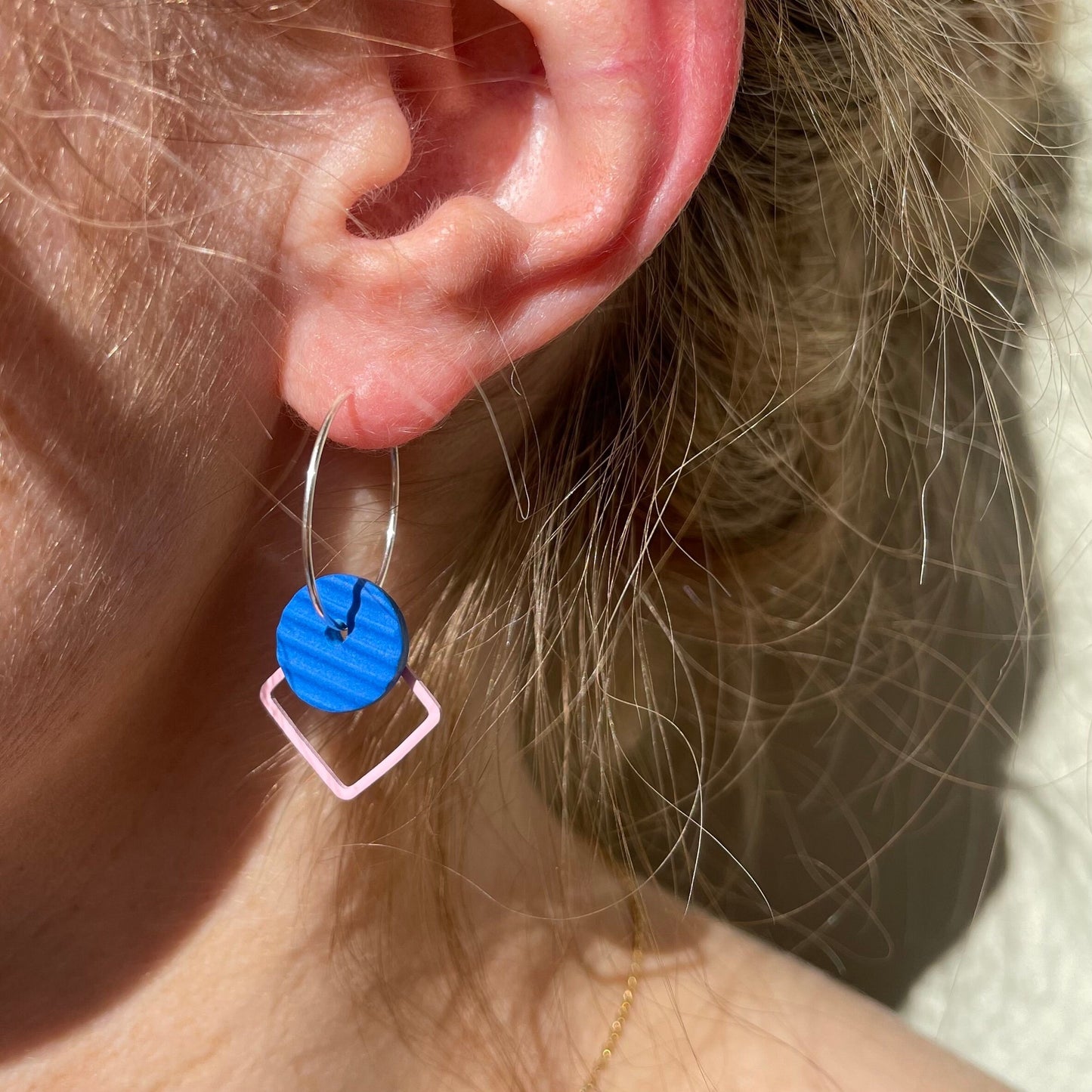 Cobalt Blue & Dusky Pink ‘Wear 3 Ways’ Earrings