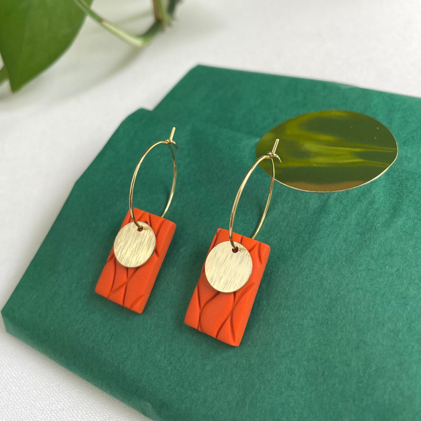Gold & Burnt Orange ‘Wear 3 Ways’ Earrings