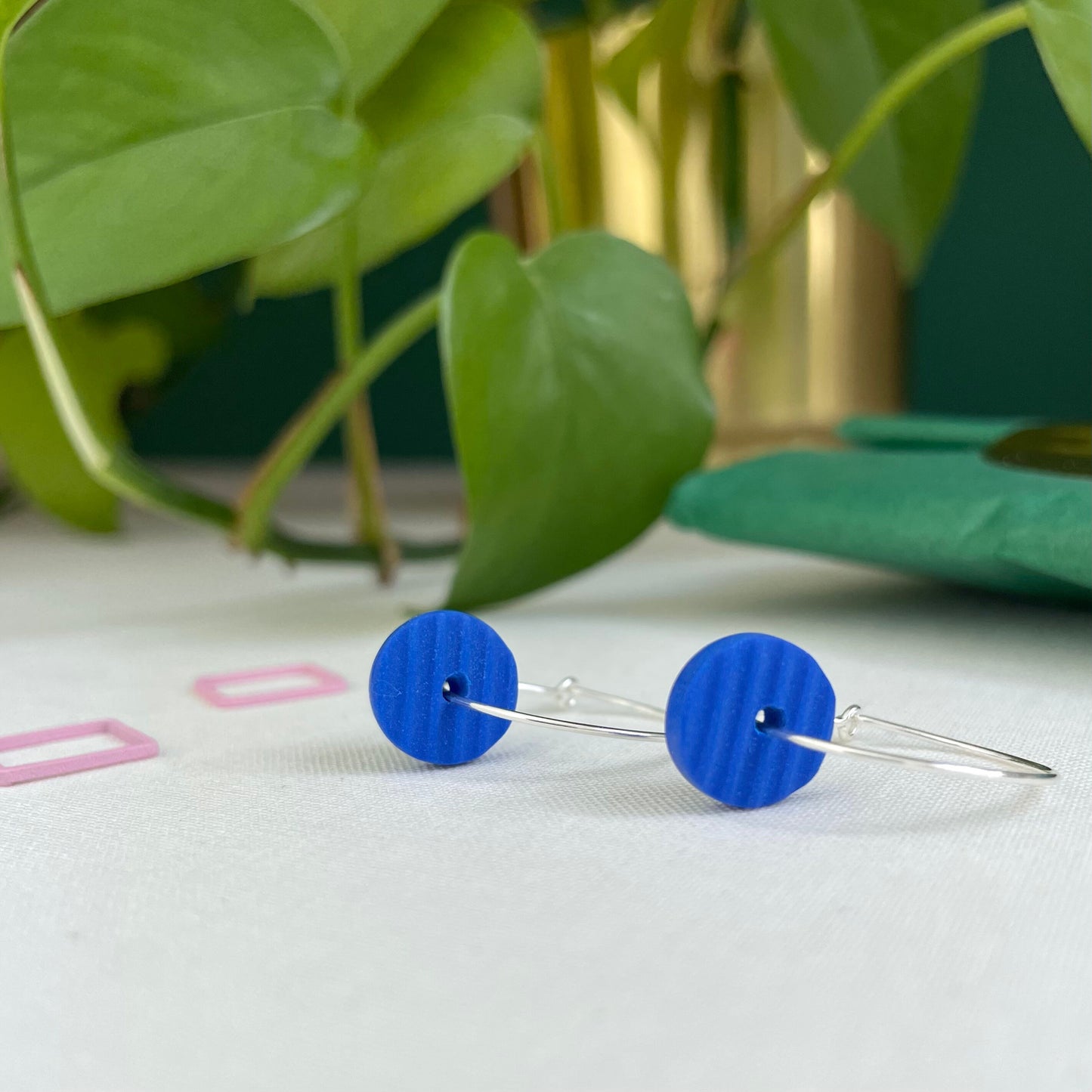 Cobalt Blue & Dusky Pink ‘Wear 3 Ways’ Earrings