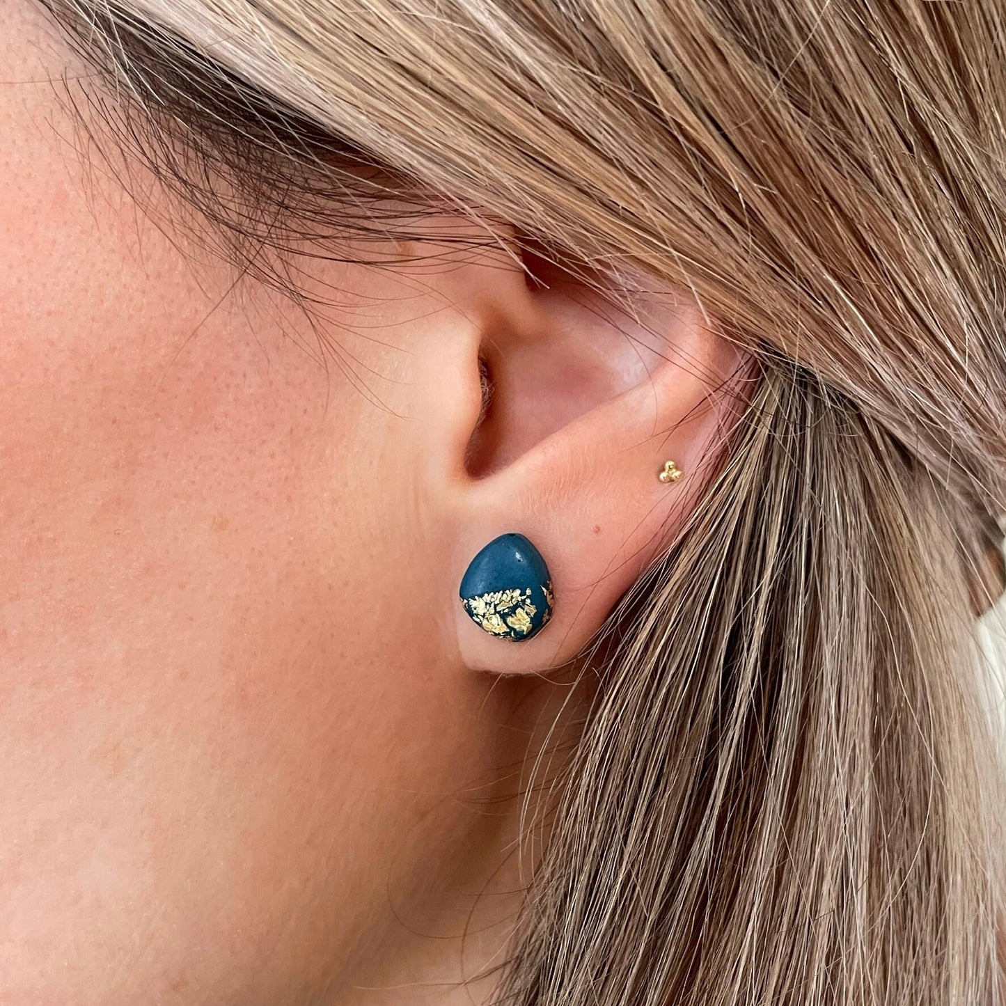 Fleck Earrings // Jesmonite Gold Fleck Stud Earrings